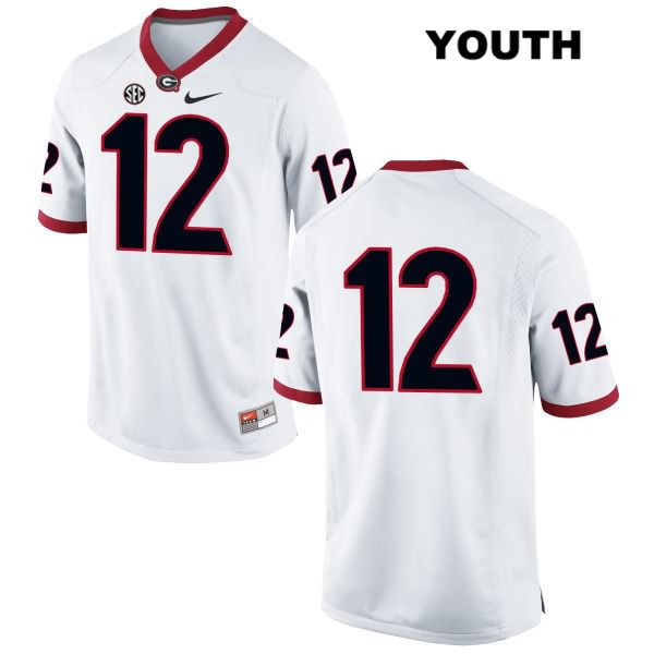 Georgia Bulldogs Youth Christian Kerut #12 NCAA No Name Authentic White Nike Stitched College Football Jersey TCY2856CD